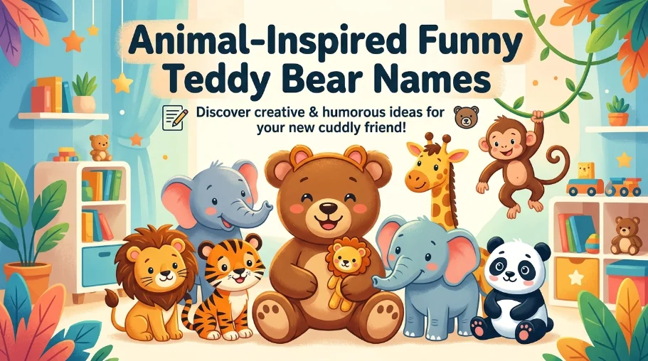 Animal-Inspired Funny Teddy Bear Names