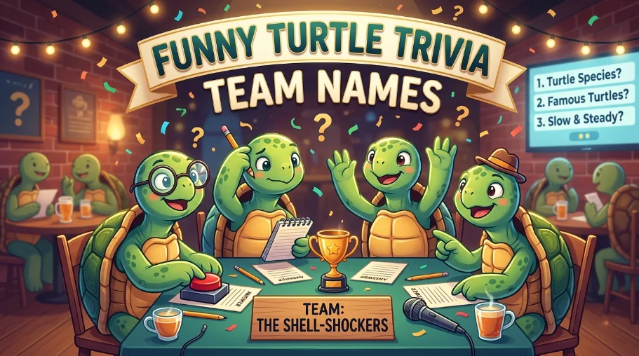 Funny Turtle Trivia Team Names