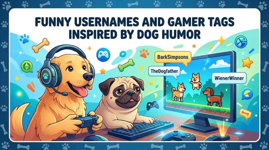 Funny Usernames and Gamer Tags Inspired by Dog Humor
