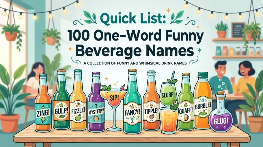 Quick List: 100 One-Word Funny Beverage Names